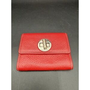 Tiffany & Co Red Leather Turnlock Wallet Small